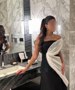 فستان سهرة لون أسود طويل
