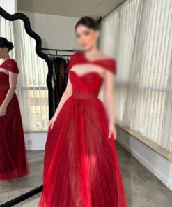 فساتين سهرة لون أحمر