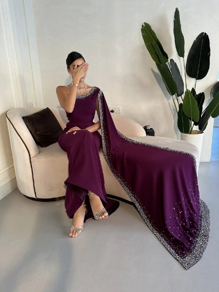 ⁦فستان سهرة لون ليكي⁩ - الصورة ⁦2⁩