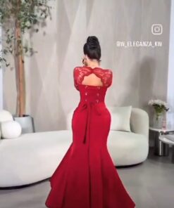 Alternative view of فستان سهرة لون احمر استرتش