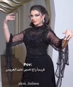 فستان سهرة كريب استرتش