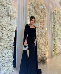 فستان سهرة اسود طويل