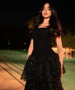 فستان سهرة اسود كرستال