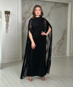 فستان سهرة كريب لون اسود