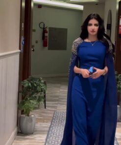 فساتين سهرة ب كم طويل