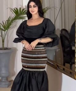 فساتين سهرة لون اسود طويلة