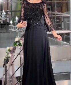 فستان سهرة اسود طويل