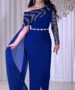 فستان سهرة لون ازرق