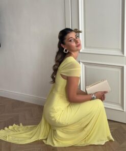 فستان سهرة لون اصفر