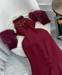 فستان للسهرة لون نبيتي