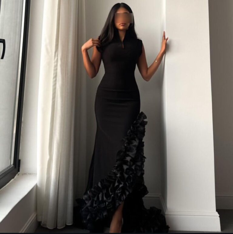 ⁦فستان سهرة لون اسود⁩ - الصورة ⁦9⁩