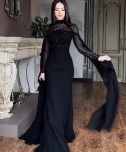 فستان سهرة لون اسود فخم وانيق