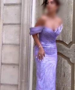 فستان سهرة موف فاتح