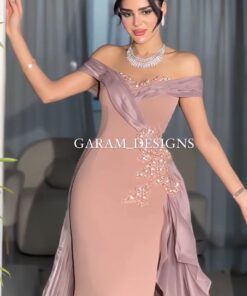 فستان سهرة كريب استرتش