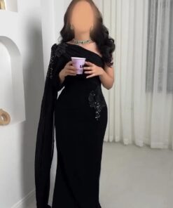 فستان اسود كريب