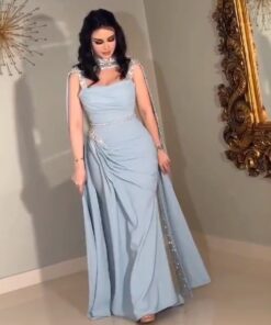 فساتين سهرة لون سماوي