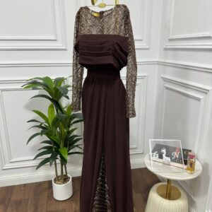 فساتين سهرة لون بني
