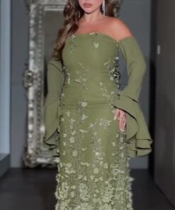 فستان سهرة وورد بارزرة