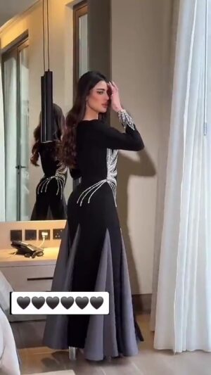 ⁦فستان سهرة لون أسود⁩ - الصورة ⁦6⁩