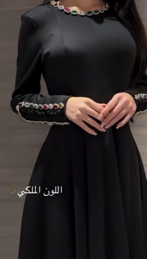 ⁦فساتين مليكة لون أبيض أسود⁩ - الصورة ⁦5⁩