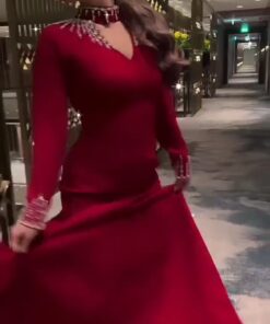 فستان سهرة كريب استرتش
