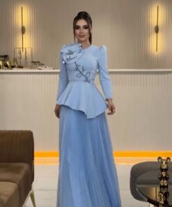 فستان سهرة لون سماوي