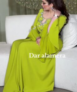 فساتين سهرة لون ليموني