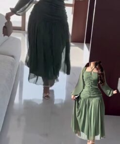 فستان زيتي شيفون