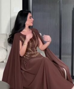 فستان سهرة لون بني