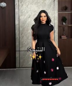 فستان سهرة أسود ميد