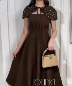 فستان سهرة لون بني
