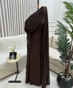 فستان سهرة لون بني