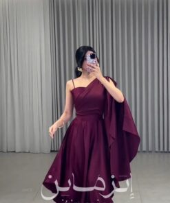 فستان سهرة لون عنابي