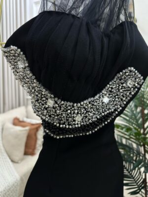 ⁦فستان سهرة لون اسود⁩ - الصورة ⁦3⁩