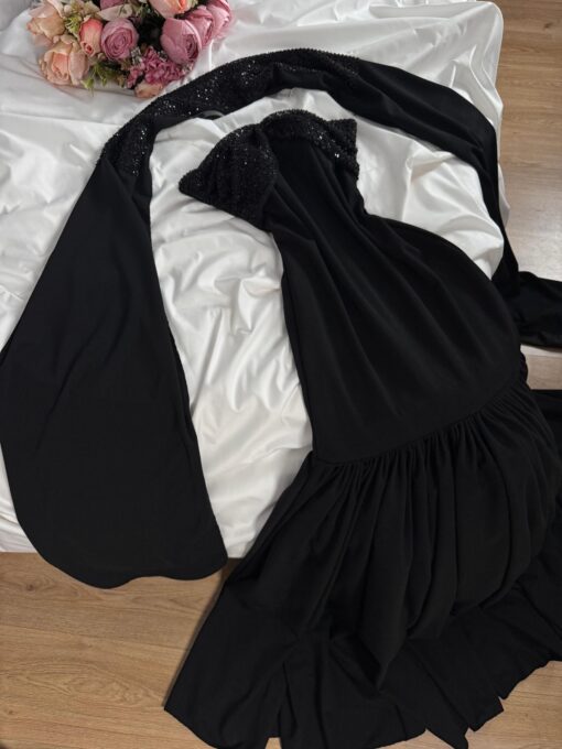 ⁦فستان سهرة لون اسود⁩ - الصورة ⁦4⁩