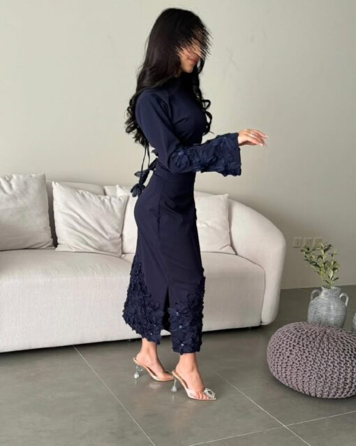 ⁦فستان سهرة لون كحلي⁩ - الصورة ⁦4⁩