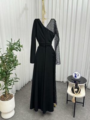 ⁦فستان سهرة لون اسود⁩ - الصورة ⁦6⁩