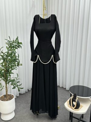 ⁦فستان سهرة لون أسود⁩ - الصورة ⁦2⁩