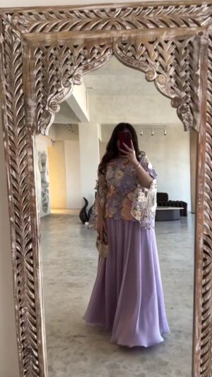 ⁦فستان سهرة لون موف فاتح⁩ - الصورة ⁦4⁩