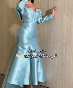 فستان سهرة لون سماوي