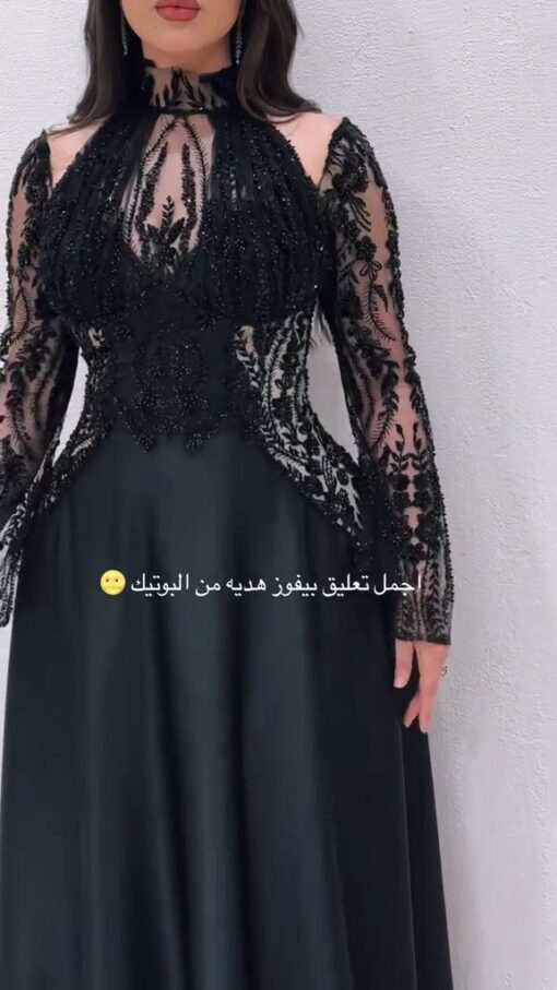 ⁦فستان سهرة تل مطرز⁩ - الصورة ⁦6⁩