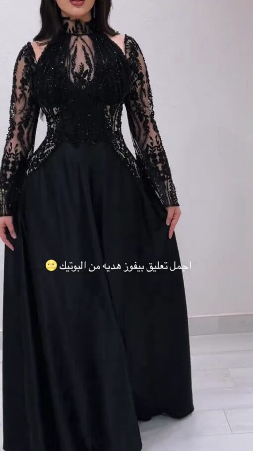 ⁦فستان سهرة تل مطرز⁩ - الصورة ⁦5⁩