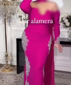 فستان سهرة لون فوشي
