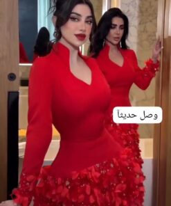 فستان سهرة لون أحمر