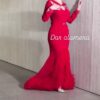 فستان سهرة الفاخر باللون الأحمر الجذاب