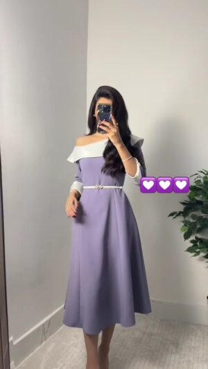 فساتين سهرة لون موف ميد