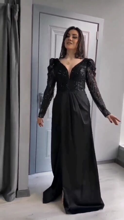 فستان سهرة لون اسود