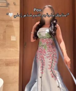 فستان سهرة بلون أزرق سماوي