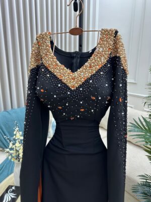 ⁦فستان سهرة لون اسود⁩ - الصورة ⁦7⁩