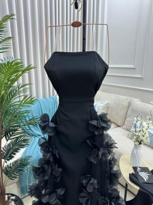 ⁦فستان سهرة لون أسود⁩ - الصورة ⁦5⁩